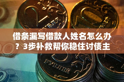 北京借条漏写借款人姓名怎么办？3步补救帮你稳住讨债主动权