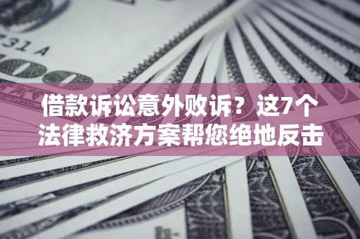 北京借款诉讼意外败诉？这7个法律救济方案帮您绝地反击！
